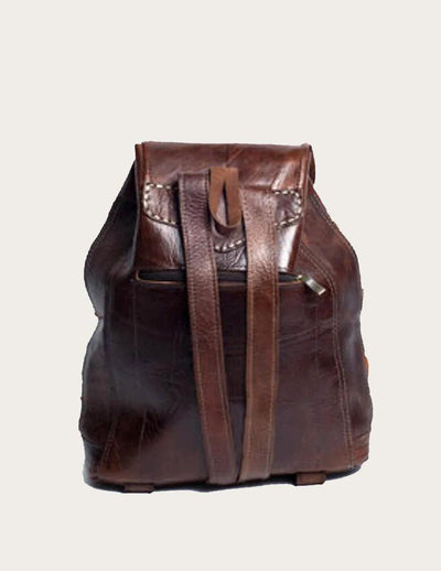 One of a Kind Berber Vintage Rug with Genuine Leather Backpack - Slow Chic Fashion