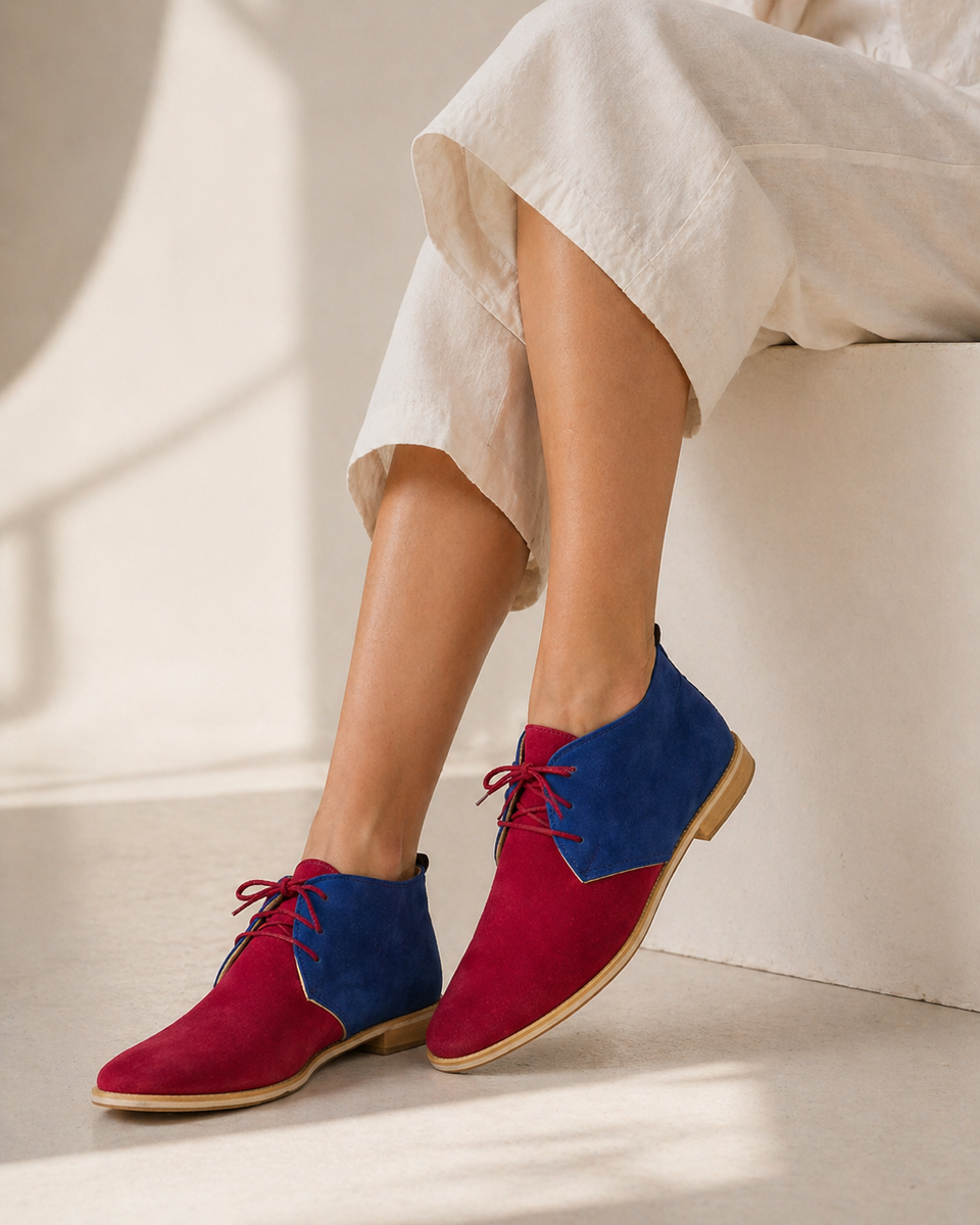 Two-Tone Suede Chukka Boot – Handmade Leather Desert Boot