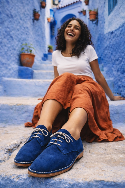 THE ATLAS OXFORD — Cobalt Blue Suede