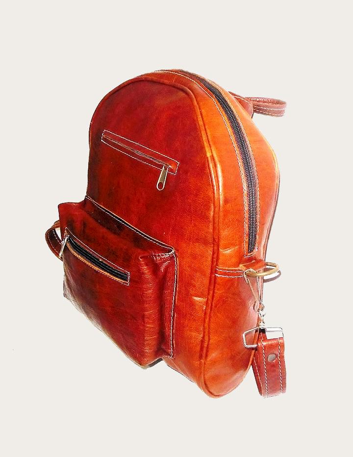 Elegant Functional Handmade Leather Backpack in Brown - Slow Chic Fashion