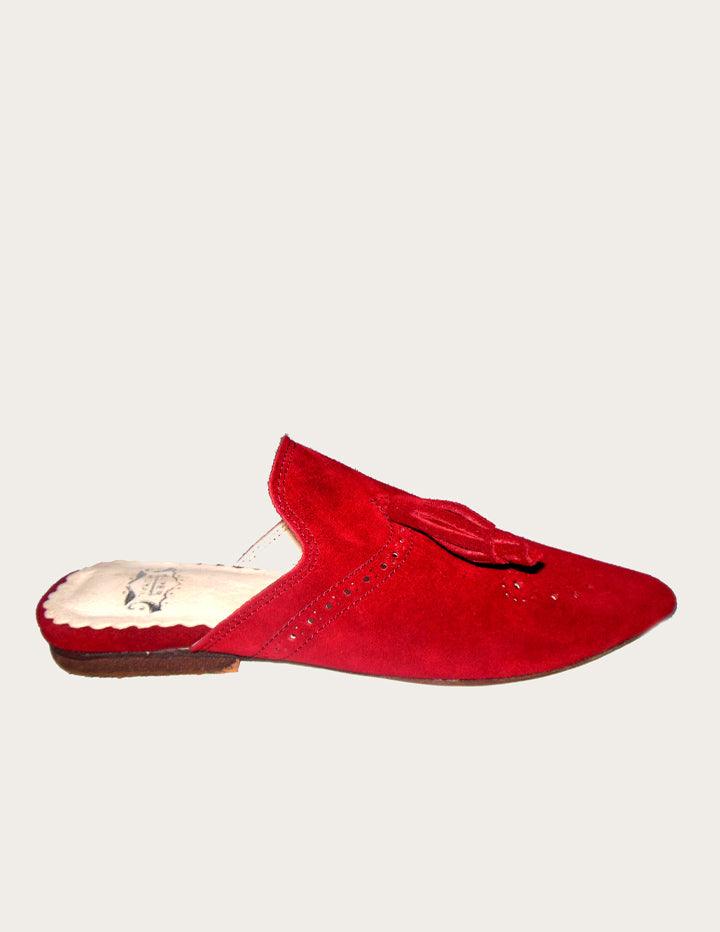 Handmade Red Genuine Leather Mules