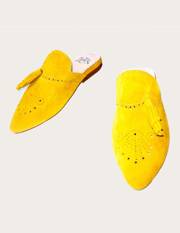 Handmade Yellow Genuine Leather Mules