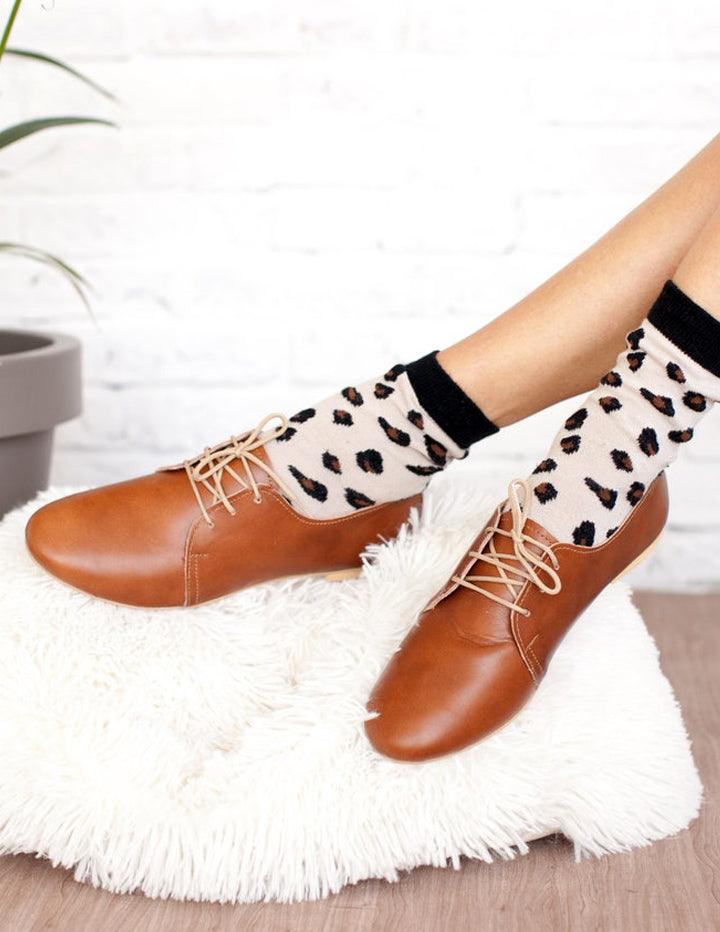 Handmade Brown Leather Dancing Derby Shoe - Slow Chic Fashion