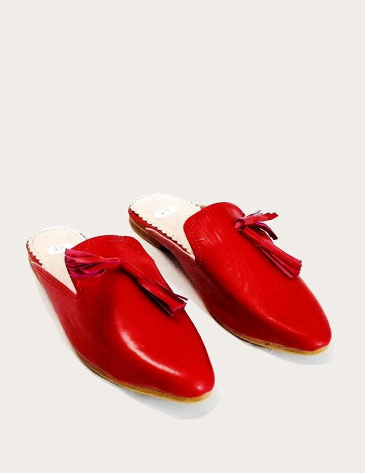 Lbatool Chic Red Leather Mules