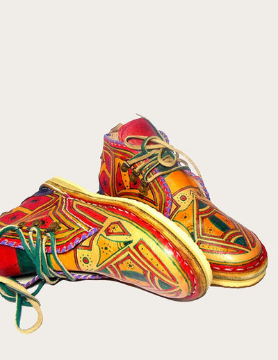 Custom Painting Handmade Leather Ankle Boot - Slow Chic Fashion