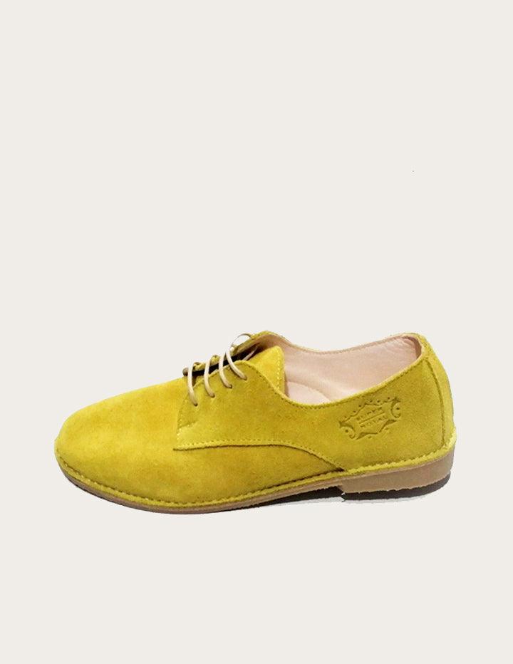 Green Handmade Suede Leather Oxford Shoe - Slow Chic Fashion