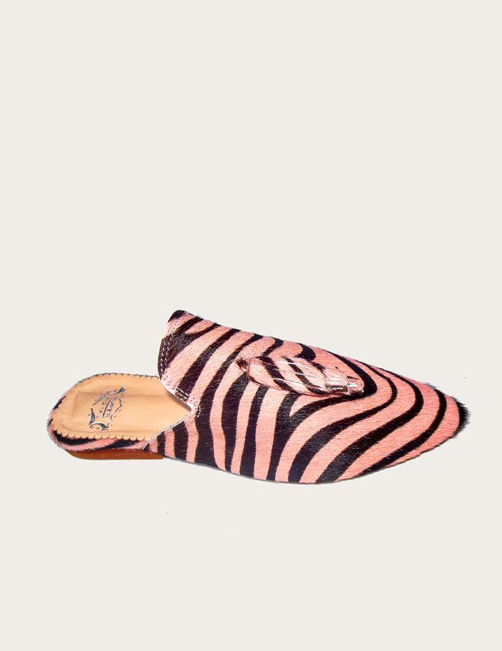 Women's Zebra Designer Suede Mules