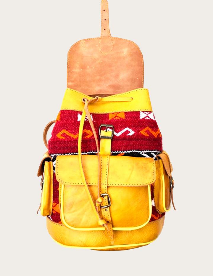 One of a Kind Handcrafted Kilim Leather Backpack - Slow Chic Fashion