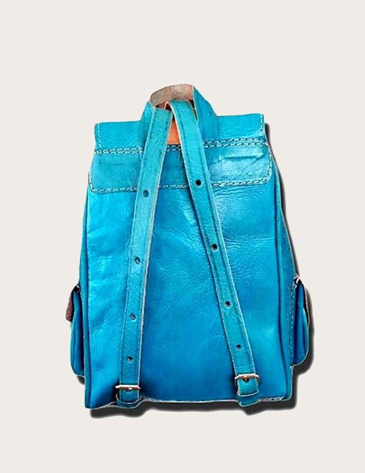 Handcrafted Stylish Genuine Leather and Upcycled Vintage Kilim Backpack - Slow Chic Fashion