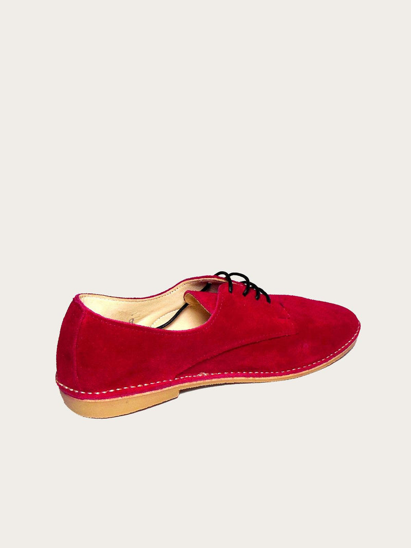 Red Handmade Suede Leather Oxford Shoe - Slow Chic Fashion