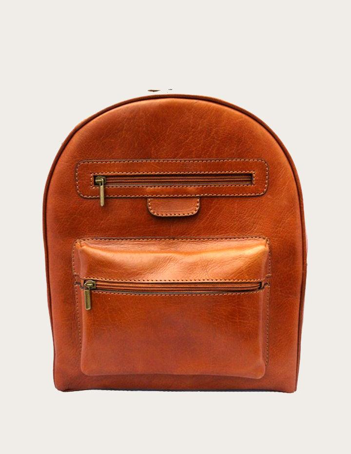 Simple Rounded Leather Backpack - Slow Chic Fashion