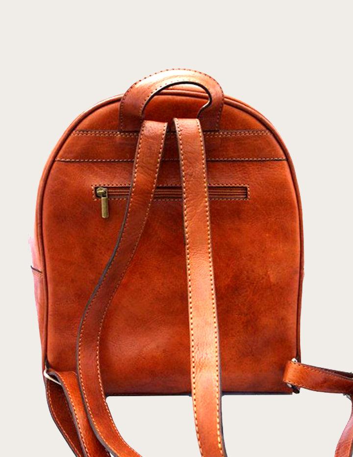 Simple Rounded Leather Backpack - Slow Chic Fashion