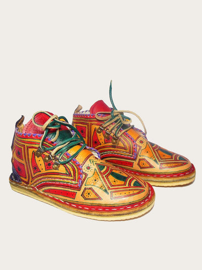 Custom Painting Handmade Leather Ankle Boot - Slow Chic Fashion